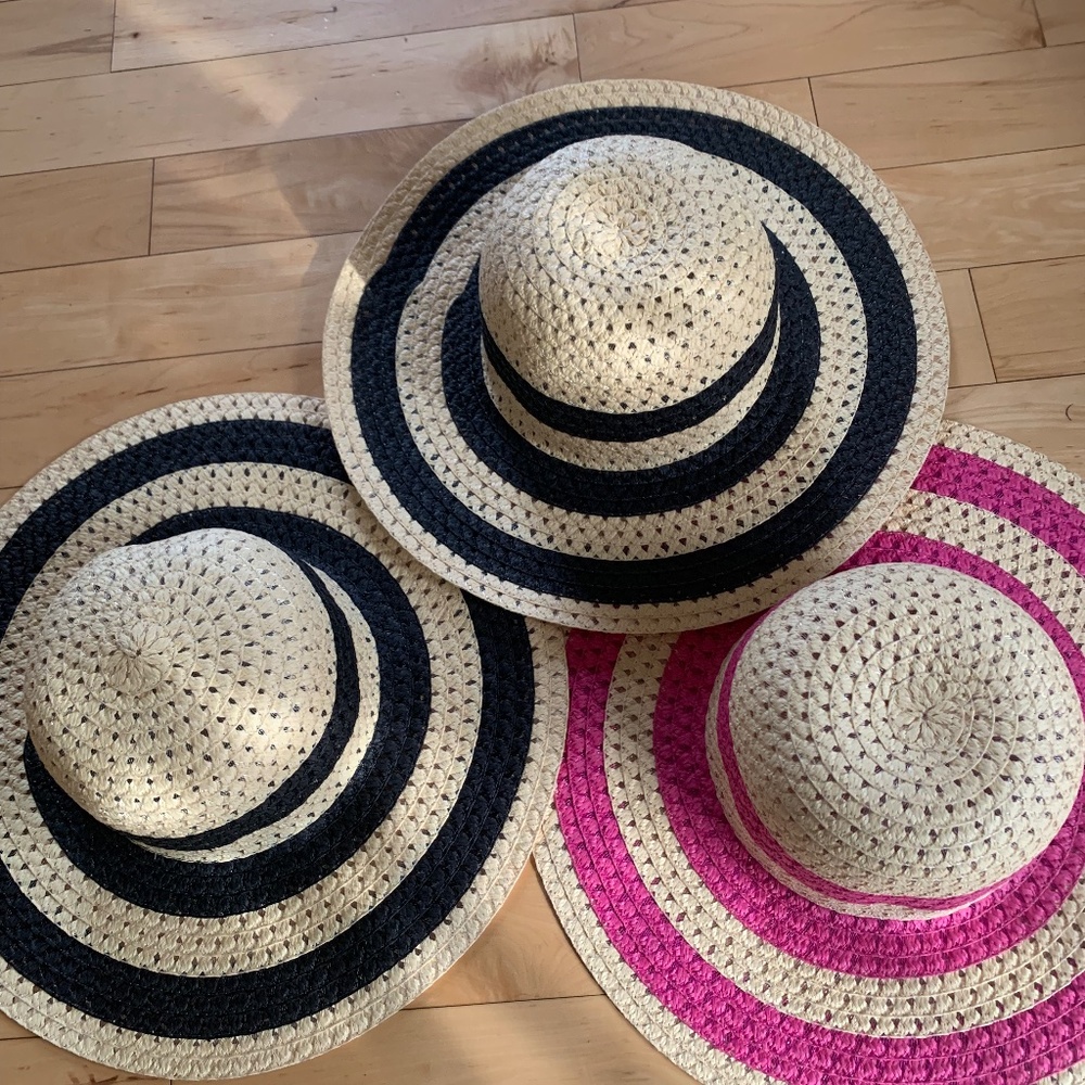 Set Of Three Straw Hats